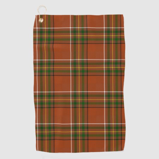 Braun-Erden-Tartan  Golfhandtuch (Vorderseite)