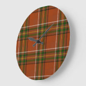 Braun-Erdenes Karo-Tartan  Große Wanduhr (Winkel)