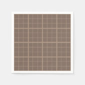 Braun-Erdfarbene Fensterpaneel-Karo  Serviette (Vorderseite)