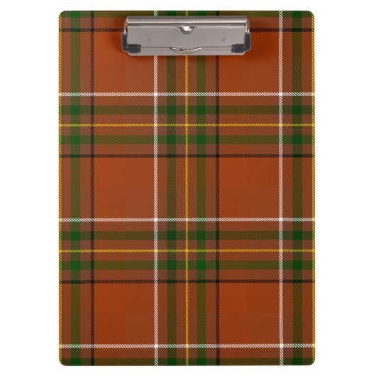 Braun-erdige Plaid-Tartan  Klemmbrett (Vorderseite)