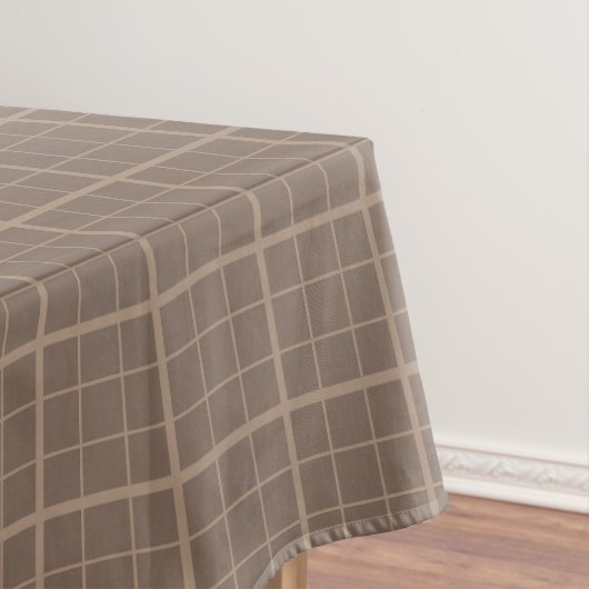 Braun Erdton Fensterpaneel Karo  Tischdecke (Beispiel)