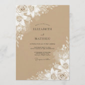 Braun-etherische Floral-Hochzeit Einladung (Vorderseite)