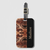 Braun ethisches traditionelles Muster Gepäckanhänger (Vorderseite Vertikal)