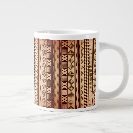 Braun ethnische Textur Jumbo-Tasse (Rechts)