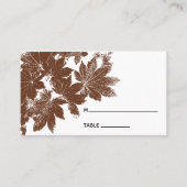 Braun Fall Leaf Briefmarke Hochzeit Platzkarte (Vorderseite)