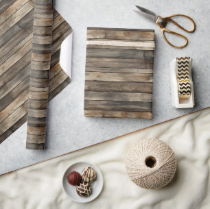 Braun Falsches Holz Geburtstag Geschenkpapier
