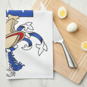 Braun Familienwappen Geschirrtuch (Viertel Falte)