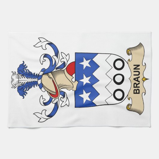 Braun Familienwappen Geschirrtuch (Horizontal)