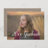 Braun (Farbe auswählen) Foto der Graduierungsparty Postkarte (Vorne/Hinten)