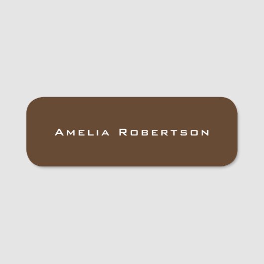 Braun-Farbtrendy Moderne Berufliche, kundenspezifi Namensschild (Vorderseite)
