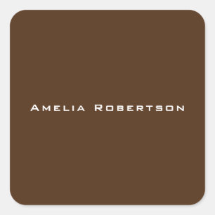 Braun-Farbtrendy Moderne Berufliche, kundenspezifi Quadratischer Aufkleber