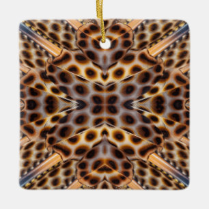 Braun Fasan Feder Kaleidoskop Keramikornament