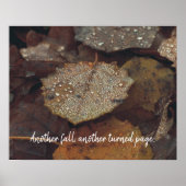 Braun fiel nach Regen Blätter Poster (Vorne)