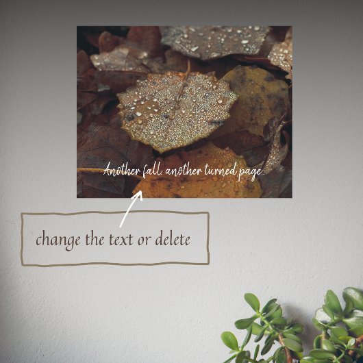 Braun fiel nach Regen Blätter Poster