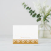 Braun-filigrane Platzkarte (Stehend Vorderseite)