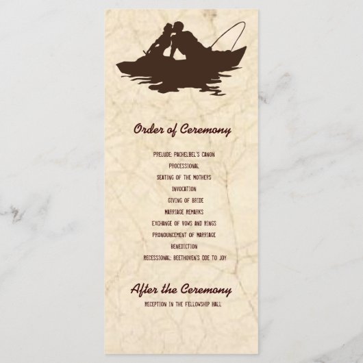 Braun Fishing Lovers Hochzeitsprogramm Programm (Rückseite)