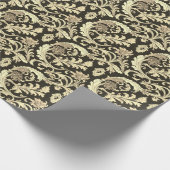 Braun Fleur Antik Muster Geschenkpapier (Ecke)