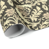 Braun Fleur Antik Muster Geschenkpapier (Rolleneckpunkt)