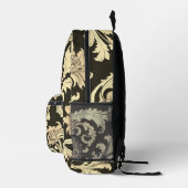 Braun Fleur Antique Muster Bedruckter Rucksack (Rechts)