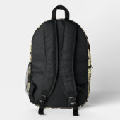 Braun Fleur Antique Muster Bedruckter Rucksack (Rückseite)