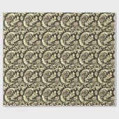Braun Fleur Antique Muster Geschenkpapier (Flach)