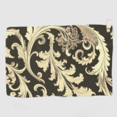 Braun Fleur Antique Muster Golfhandtuch (Horizontal)
