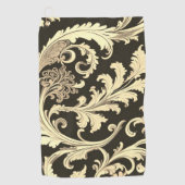 Braun Fleur Antique Muster Golfhandtuch (Vorderseite)