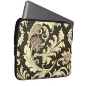 Braun Fleur Antique Muster Laptopschutzhülle (Vorne Rechts)
