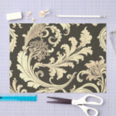 Braun Fleur Antique Muster Seidenpapier (Handwerk)