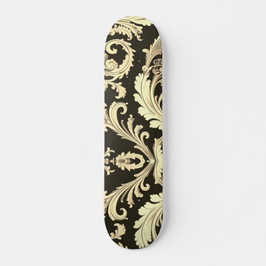 Braun Fleur Antique Muster Skateboard (Vorne)