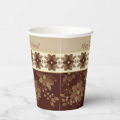 braun floral Accented Pappbecher (Rechts)