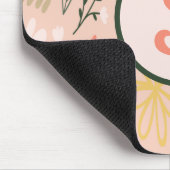 Braun-Floral-Monogramm-Quadrat-Maus-Pad Mousepad (Ecke)