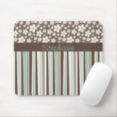 Braun-florale individuell anpassbare Monogram-Maus Mousepad (Mit Mouse)