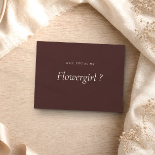 Braun Formal Be My Blumenmädchen Einladungspostkarte