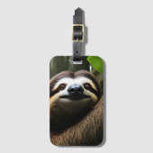 Braun Fuzzy Sloth, Gepäckmarke Gepäckanhänger (Vorderseite Vertikal)