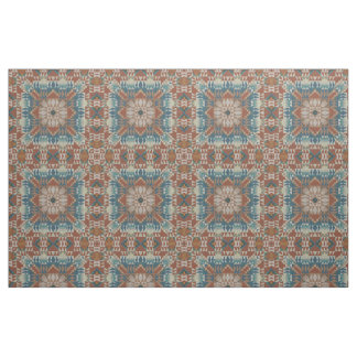 Braun Gebranntes Orange Mauleselblau Teal Ethnisch Stoff