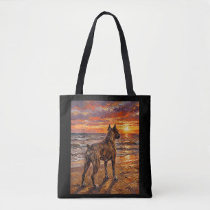 Braun-gefleckte Boxer am Sunset Beach Boxer-Hunde- Tasche