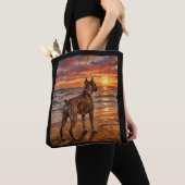 Braun-gefleckte Boxer am Sunset Beach Boxer-Hunde- Tasche (Von Nahem)
