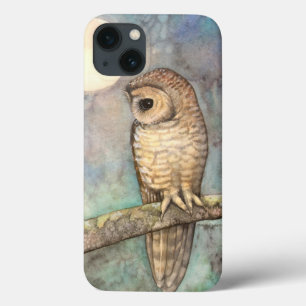 Braun gefleckte Eule Wildlife-Malerei Case-Mate iPhone Hülle
