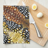 Braun, Gelb Schwarz und Weiß Reeve Fasan Geschirrtuch (Viertel Falte)