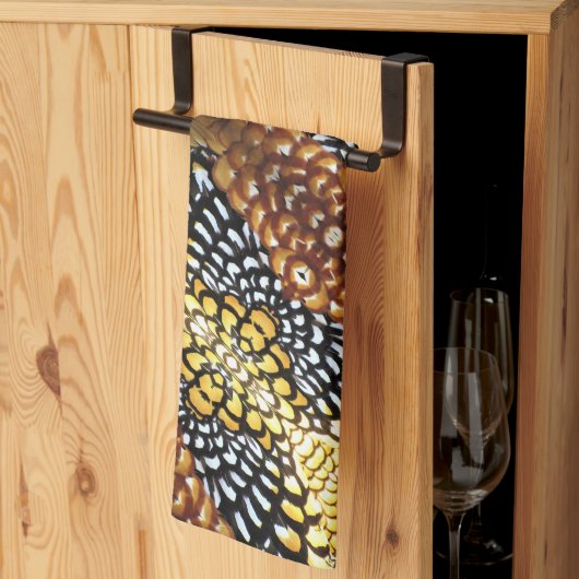 Braun, Gelb Schwarz und Weiß Reeve Fasan Geschirrtuch (Drittel gefaltet)