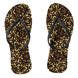braun-gelber geometrischer Leopard, inspiriert eth Badesandalen