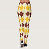 Braun - Gelber Schottischer Tartan-Muster Leggings (Rückseite)
