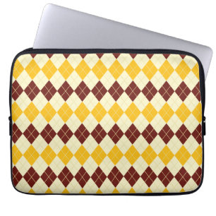 Braun - Gelbes schottisches Tartan-Muster Laptopschutzhülle