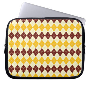 Braun - Gelbes schottisches Tartan-Muster Laptopschutzhülle