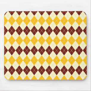 Braun - Gelbes schottisches Tartan-Muster Mousepad