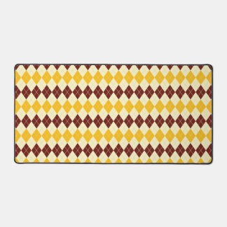 Braun - Gelbes schottisches Tartan-Muster Schreibtischunterlage
