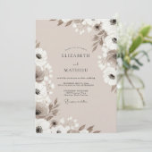 Braun-gemusterte Hochzeit im Whimsy-Stil Einladung (Stehend Vorderseite)