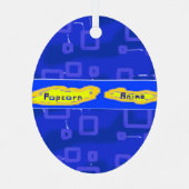 Braun geometrischer Cartoon-Weltraumschiff-Schmuck Ornament Aus Metall (Rückseite)