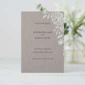 Braun geprägte Rose Save-the-Date-Karte Save The Date (Stehend Vorderseite)